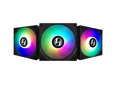 LIAN LI ST120- FANS , BLACK COLOR , 3 FANS PACK