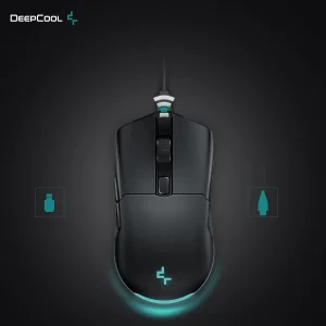 DeepCool MG510 Gaming Mouse 19,000 DPI PAW3370 Optical Sensor with 6 Programmable Buttons 400IPS Wireless Gaming Mouse RGB with Detachable Cable 1000Hz Gaming Mice Compatible with PC/MAC, Black