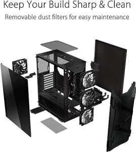 ASUS TUF Gaming GT301 Mid-Tower Compact Case for ATX Motherboards with honeycomb Front Panel